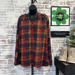 Belle Kim graver Plaid Button-Up Blouse small